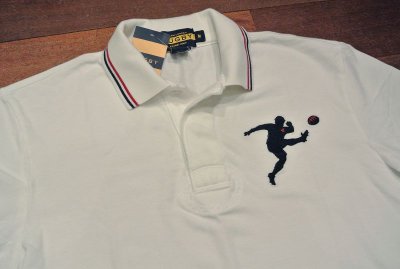 画像2: RUGBYラグビーラルフローレン ラグビープレイヤー刺繍 鹿の子ポロシャツ(WHITE)
