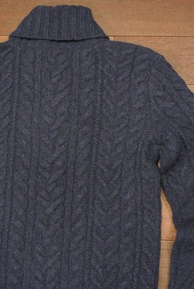 画像3: ポロラルフローレン ショールカラー ケーブル編みセーター (Blue/M) 新品 並行輸入