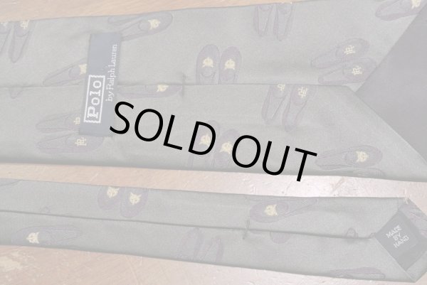 画像3: 【Excellent Used】【メール便170円も可】 ポロラルフローレン "Slippers"刺繍柄 シルクネクタイ アメリカ製 (3)