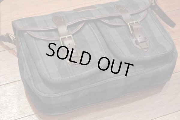 画像3: 【 20％OFF!! 】ポロラルフローレン オイルドコットン×レザー ショルダーバッグ ブラックウォッチ　新品 並行輸入 (3)