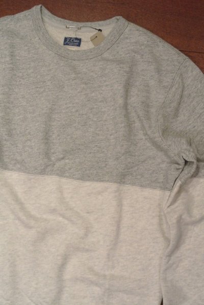画像1: J.CREW ジェイクルー  VINTAGE FLEECE ツートーン バイカラー切り替え スウェットシャツ（Gray/M） 新品 並行輸入