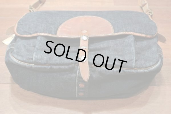 画像4: 【 40%OFF!! 】RRL ダブルアールエル デニム+レザー　メールショルダーバッグ 新品 並行輸入 (4)