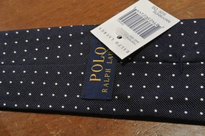 画像3: 【クリックポスト170円も可】 ポロラルフローレン シルク100％ ドット ネクタイ イタリア製 【Navy】 新品 並行輸入