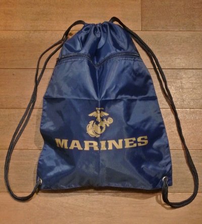 画像1: 【クリックポスト170円も可】 U.S MARINES ナップサック 巾着袋 バッグ (Navy) 新品