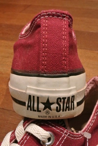 画像3: 90年代製 デッドストック CONVERSE コンバース オールスター LOW アメリカ製 【 Burgundy, 5 =24cm】 箱無し ワンウォッシュ済