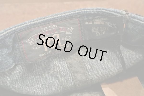 画像5: 【クリックポスト170円も可】 RRL ダブルアールエル デニム レイルマンズキャップ/キャスケット/ワークキャップ （ONESIZE/58cm） 新品 定価15120 (5)