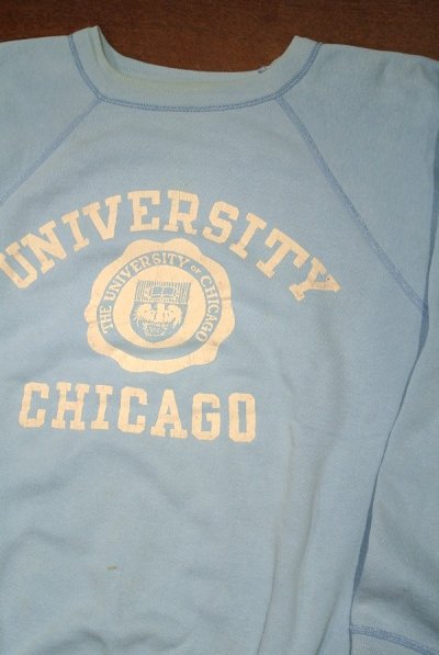 画像1: 【Used】 60's VINTAGE Champion "UNIVERSITY of CHICAGO" ランタグ スウェット （Blue / L  ） ビンテージ