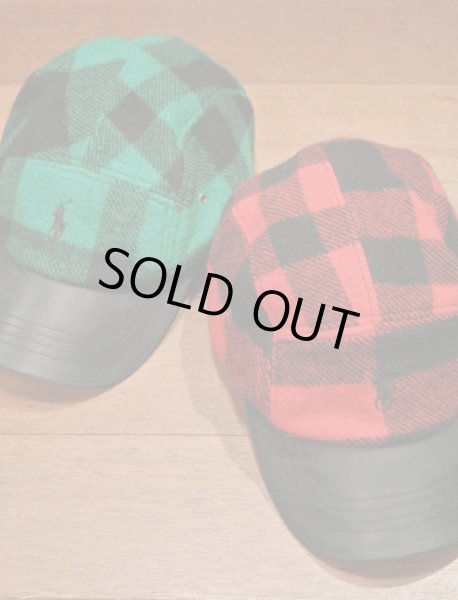 画像4: 【クリックポスト170円も可】ポロラルフローレン ウールメルトン バッファローチェック キャップ 【 Green 】 新品 並行輸入 (4)