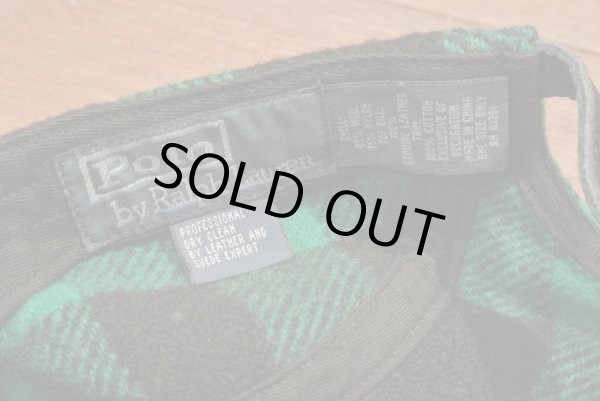 画像3: 【クリックポスト170円も可】ポロラルフローレン ウールメルトン バッファローチェック キャップ 【 Green 】 新品 並行輸入 (3)