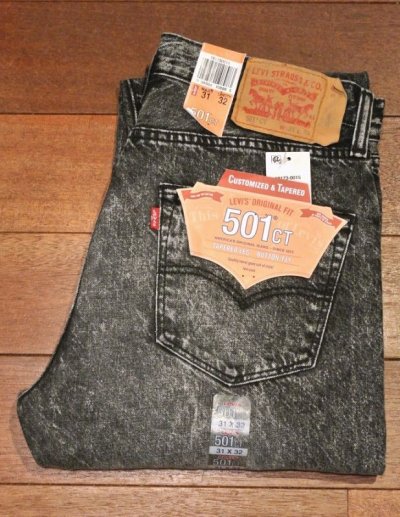 画像1: Levi's 501CT -Customized&Tarered- リーバイス カスタマイズド＆テーパード ケミカルウォッシュ ブラック  【 W31 / 32 】 新品 並行輸入