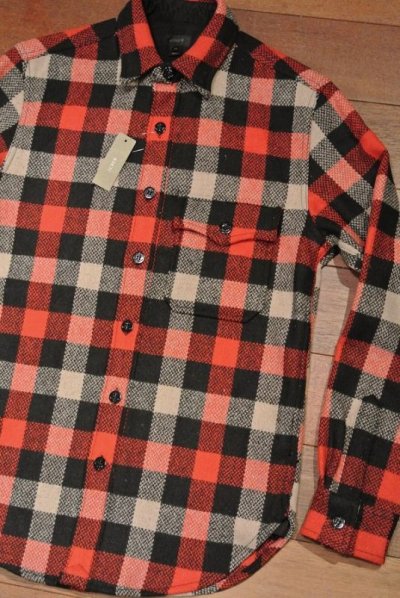 画像1: J.CREW Red Shirt-jacket In Essential Check チェック シャツジャケット CPOシャツ （XS） 新品 $195 並行輸入