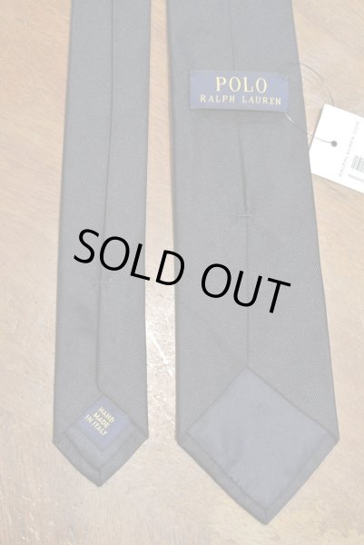 画像3: 【クリックポスト185円も可】ポロラルフローレン ポニー刺繍 シルクネクタイ 無地 (NAVY) イタリア製 新品 並行輸入 (3)