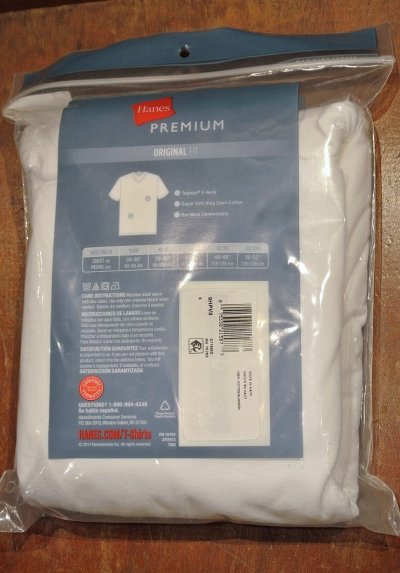 画像2: HANES アメリカ企画 3Pパック Tシャツ Vネック  PREMIUM【White / S】
