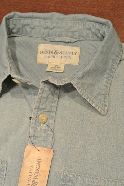 画像3: DENIM&SUPPLY デニム＆サプライ ラルフローレン シャンブレー ワークシャツ  (S,M) 新品 並行輸入 
