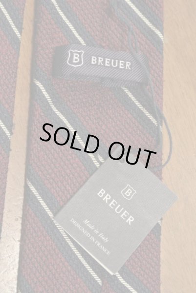 画像4: 【クリックポスト170円も可】BREUER ブリューワー シルク100% シャンタン ストライプネクタイ イタリア製  新品 b (4)