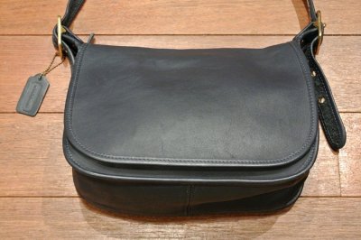 画像3: 〜90s Deadstock デッドストック COACH コーチ グローブレザー ショルダーバッグ【Navy】