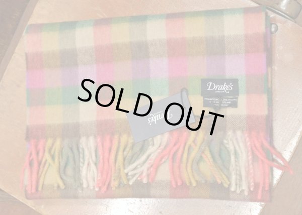 画像3: Drake's (ドレイクス) ラムズウール+アンゴラ マフラー 【Pink*Green*purple*Beige】スコットランド製 (3)