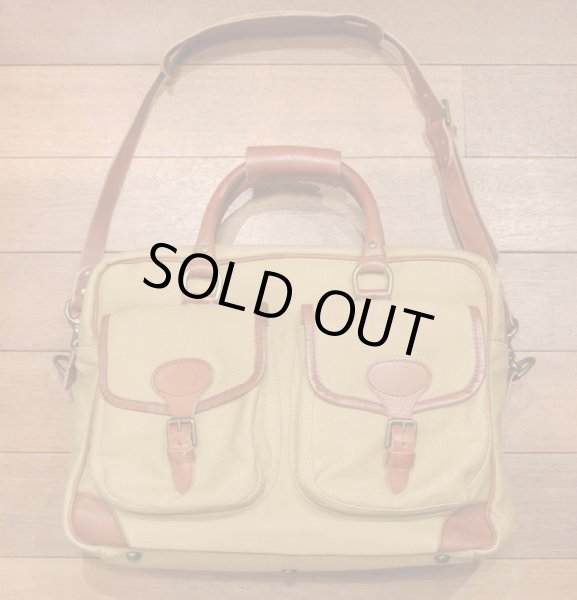 Polo Ralph Lauren 2wayコットンショルダーバッグ EXCELLENT USED】ポロラルフローレン レザー×コットン 2WAY