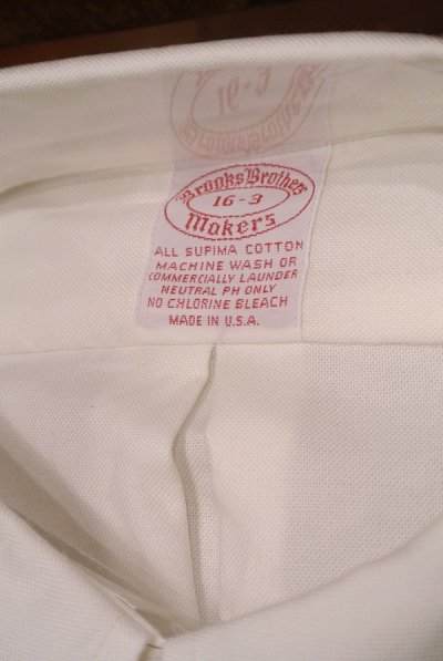 画像3: 90年代 デッドストック ブルックスブラザーズ オックスフォード B.Dシャツ (White,16-3)BrooksBrothers アメリカ製 ダンリバー生地使用