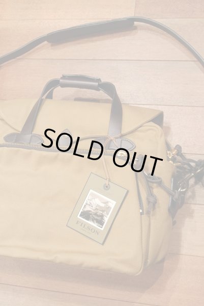 画像1: FILSON フィルソン PADDED COMPUTER BAG パッデド コンピューターバッグ キャンバス+レザー ショルダーバッグ(TAN) タグ付き 新品 (1)