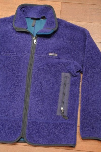 画像1: 【'94 VTG/USED】Patagonia Retro-X Jacket レトロＸジャケット アメリカ製 (Blueberry/M)初期モデル 雪無しタグ