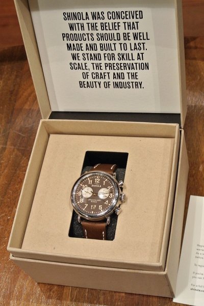 画像3: SHINOLA シャイノラ Runwell Chronograph クロノグラフ (Brown/41mm) レザーストラップ 新品 箱入り 並行輸入 シャイノーラ US$750