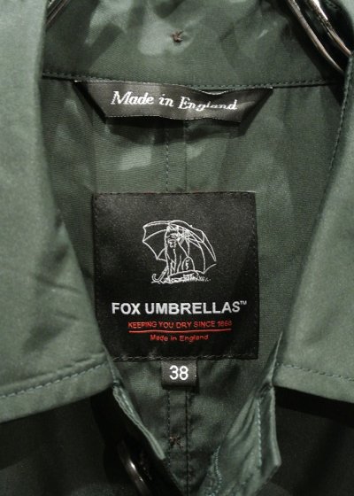 画像2: FOX UMBRELLAS フォックスアンブレラ 傘の生地でつくったステンカラーコート(Green/38) イングランド製 新品 
