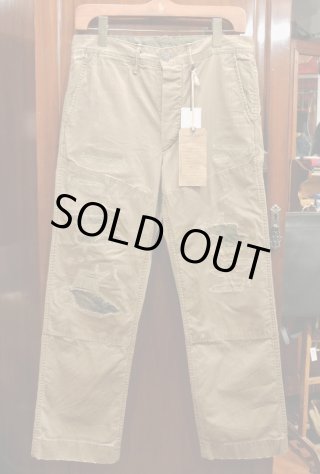 USED RRL ラルフローレン ヒッコリー ダメージ+リペア ワークパンツ