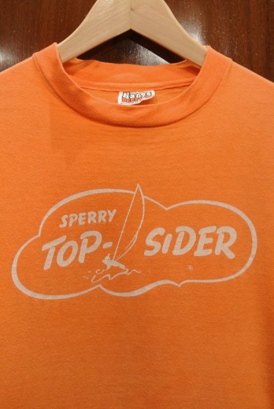 画像2: 【クリックポスト198円も可】(USED) 70s SPERRY TOP-SIDER プリントTシャツ アメリカ製 (Orange/M) 中古 ビンテージ 