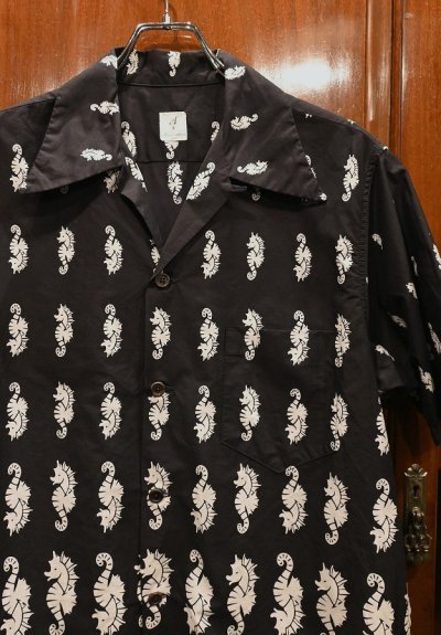 画像2: 【クリックポスト198円も可】(EXCELLENT USED) ANATOMICA HAWAIIAN SHIRTS SEAHORSE タツノオトシゴ ハワイアンシャツ(BLACK/M) 中古