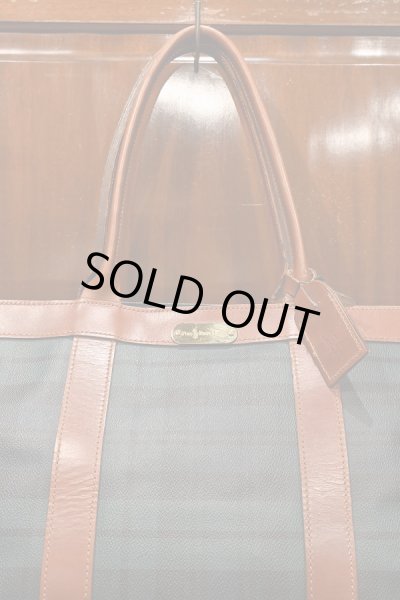 画像3: 【VTG/USED】〜90s ポロラルフローレン PVC×レザー ブラックウォッチ柄 大きめトートバッグ  (3)