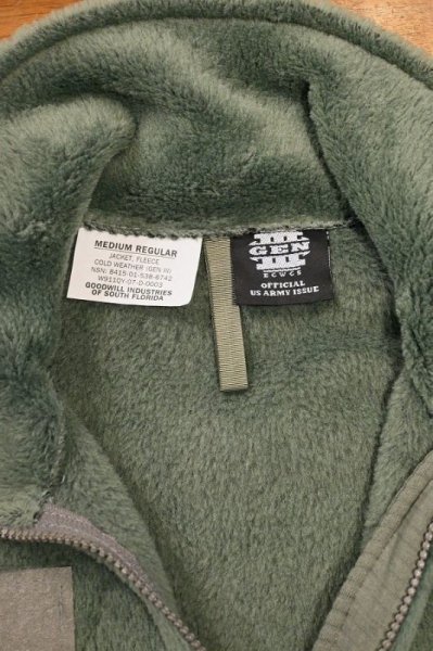 画像3: ’00s Deadstock デッドストック U.S ARMY 米軍 ECWCS LEVEL3 GEN3 フリースジャケット(Foliage Green/S-R,M-R)  (3)