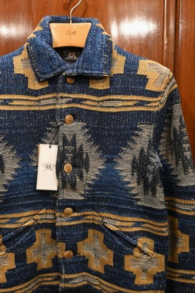 画像2: 【EXCELLENT USED】RRL BEACON KNIT JACKET インディゴ ネイティブ柄 ニットジャケット【XS】ラルフローレン 中古