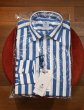 画像1: 新品 未使用品 ERRICO FORMICOLA セミワイドカラー ストライプドレスシャツ(BLUE×WHITE/38) イタリア製 定価37400 (1)