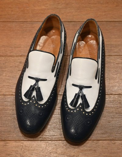 画像1:  (EXCELLENT USED) J.M WESTON バイカラー タッセルローファー 181(Navy*White/8-D) カーフ 中古 袋つき