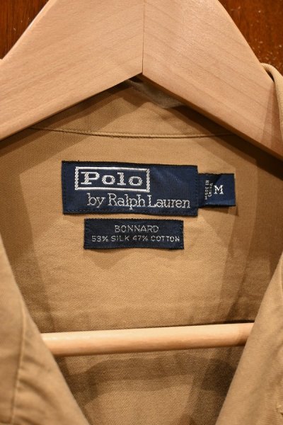 画像3: 【クリックポスト198円も可】(VTG/USED) '90s Polo Ralphlauren ポロラルフローレン "BONNARD" SILK+COTTON オープンカラーシャツ(Beige/M)中古 ビンテージ