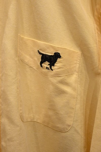 画像3: 【クリックポスト198円も可】(VTG/USED) '90 Ralphlauren ラルフローレン "BLAKE" 犬の刺繍 オックスフォード B.Dシャツ【Yellow/M】中古