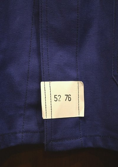 画像3: 60s デッドストック フランス軍 ワークジャケット コットンツイル 丸襟 官給品 (INK BLUE/52-76) フレンチミリタリー Deastock C