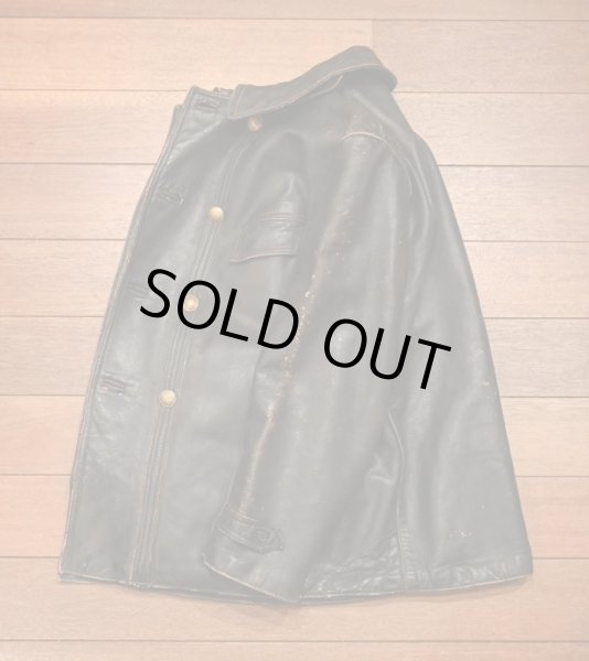 画像9: 50s VTG/USED FRENCH VINTAGE LEATHER JACKET レザージャケット コルビジェジャケット メタルボタン(Black/MLくらい)ビンテージ  (9)