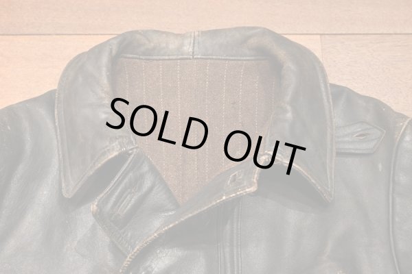 画像7: 50s VTG/USED FRENCH VINTAGE LEATHER JACKET レザージャケット コルビジェジャケット メタルボタン(Black/MLくらい)ビンテージ  (7)