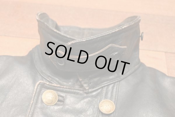 画像8: 50s VTG/USED FRENCH VINTAGE LEATHER JACKET レザージャケット コルビジェジャケット メタルボタン(Black/MLくらい)ビンテージ  (8)