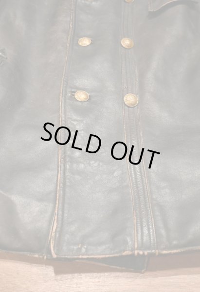画像5: 50s VTG/USED FRENCH VINTAGE LEATHER JACKET レザージャケット コルビジェジャケット メタルボタン(Black/MLくらい)ビンテージ  (5)