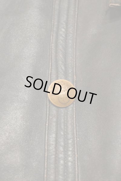 画像6: 50s VTG/USED FRENCH VINTAGE LEATHER JACKET レザージャケット コルビジェジャケット メタルボタン(Black/MLくらい)ビンテージ  (6)