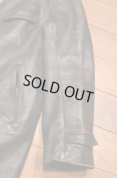 画像4: 50s VTG/USED FRENCH VINTAGE LEATHER JACKET レザージャケット コルビジェジャケット メタルボタン(Black/MLくらい)ビンテージ  (4)