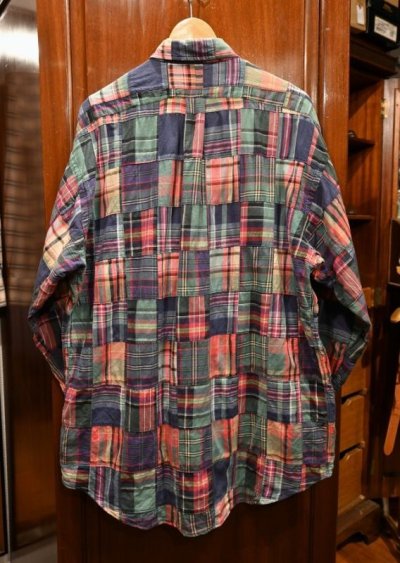画像3: (USED) '00s RALPHLAUREN ラルフローレン マドラスパッチワークシャツ "BLAKE" インド製【L】中古