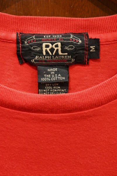 画像2: 【クリックポスト198円も可】(VTG/USED) 90s RRL Ralphlauren ダブルアールエルラルフローレン トラックプリント Tシャツ アメリカ製 三ツ星タグ (RED/M) ビンテージ