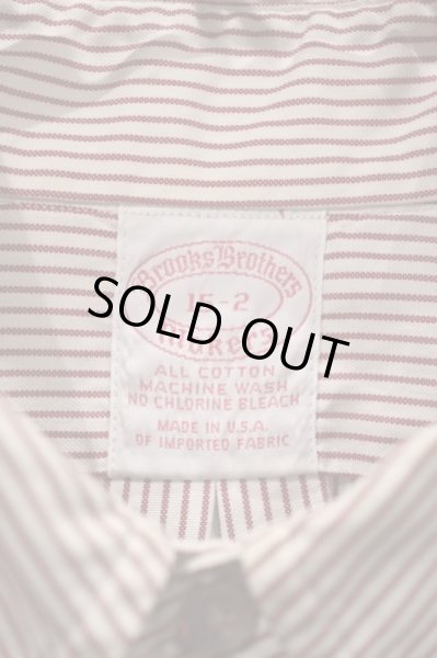 画像4: 【クリックポスト198円も可】90s USED BrooksBrothers ブルックスブラザーズ ストライプ  ポロカラーシャツ【WHITE×RED/15-2】アメリカ製 ビンテージ (4)