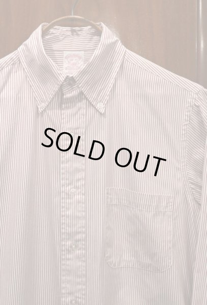 画像2: 【クリックポスト198円も可】90s USED BrooksBrothers ブルックスブラザーズ ストライプ  ポロカラーシャツ【WHITE×RED/15-2】アメリカ製 ビンテージ (2)