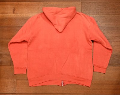 画像3: 60s VTG/USED フロントフルジップ フーデッドスウェットシャツ セパレートポケット (RED無地/サイズ表記なし/日本MLくらい) ビンテージスウェットパーカー セパポケ