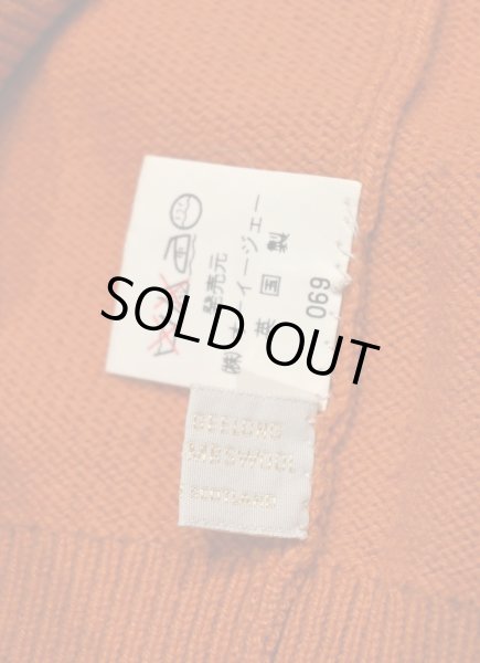 画像8: (EXCELLENT USED) 90s OLD ENGLAND ラムズウール ハイネック セーター スコットランド製(ORANGE/40) モックネック 中古 (8)